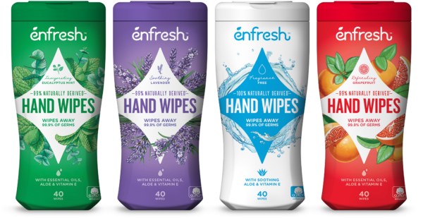 4 Scents of Enfresh Wipes in Canisters
